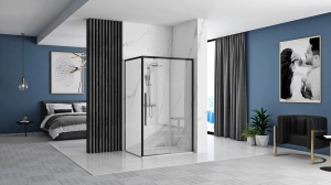 CABINA DE DUS REA SOLAR, CULISANTA, 90x90CM, NEGRU MAT, DIN STICLA, FARA CADITA, CALITATE SUPERIOARA - Img 2