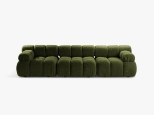 CANAPEA BELLIS, CU 3 LOCURI, VERDE, CU TAPITERIE DIN TEXTIL BOUCLE ROLF, MICADONI