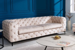CANAPEA CATIFEA, 235CM, 3 LOCURI, DE CULOARE SAMPANIE, ARTIM GROUP SELECTION