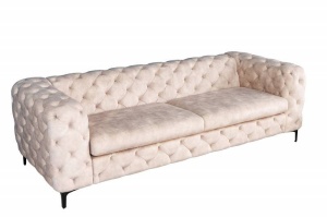 CANAPEA CATIFEA, BAROCK 235CM, 3 LOCURI, DE CULOARE SAMPANIE, COD 42641 - Img 5