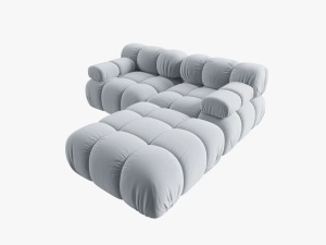 CANAPEA/COLTAR MODULAR BELLIS, 3 LOCURI, 188 CM, ALBASTRU DESCHIS 80, TAPITERIE DIN CATIFEA, DESIGN DEOSEBIT - Img 2