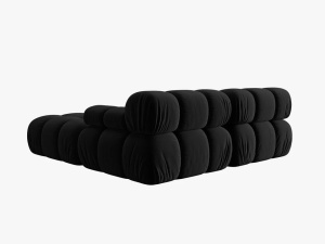 CANAPEA/COLTAR MODULAR BELLIS, 3 LOCURI, 188 CM, NEGRU 100, TAPITERIE DIN CATIFEA, DESIGN DEOSEBIT - Img 3