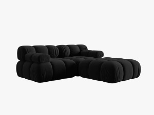 CANAPEA/COLTAR MODULAR BELLIS, 3 LOCURI, 188 CM, NEGRU 100, TAPITERIE DIN CATIFEA, DESIGN DEOSEBIT - Img 5