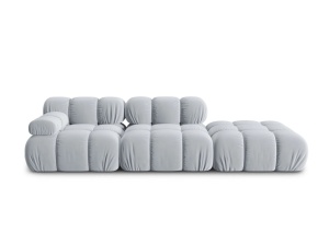 CANAPEA/COLTAR MODULAR BELLIS DREAPTA, 3 LOCURI, 282 CM, ALBASTRU DESCHIS 80, TAPITERIE DIN CATIFEA, DESIGN DEOSEBIT