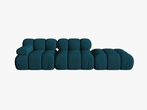 CANAPEA/COLTAR MODULAR BELLIS DREAPTA, 3 LOCURI, 282 CM, BLEUMARIN 87, TAPITERIE DIN CATIFEA 3D, DESIGN DEOSEBIT