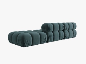 CANAPEA/COLTAR MODULAR BELLIS DREAPTA, 3 LOCURI, 282 CM, VERDE PETROL 87, TAPITERIE DIN CATIFEA, DESIGN DEOSEBIT - Img 3