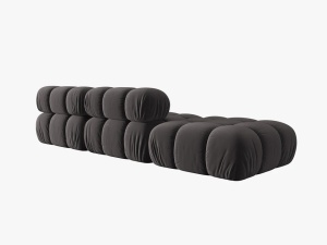 CANAPEA/COLTAR MODULAR BELLIS STANGA, 3 LOCURI, 282 CM, GRI INCHIS 97, TAPITERIE DIN CATIFEA, DESIGN DEOSEBIT - Img 4