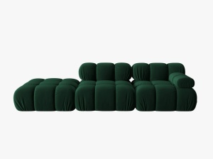 CANAPEA/COLTAR MODULAR BELLIS STANGA, 3 LOCURI, 282 CM, VERDE 38, TAPITERIE DIN CATIFEA, DESIGN DEOSEBIT