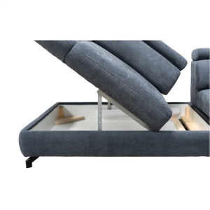CANAPEA COPER, MODEL STANGA, GRI, DIN TEXTIL/STOFA, EXTENSIBIL, SPATIU DEPOZITARE, STIL MODERN, TK - Img 6