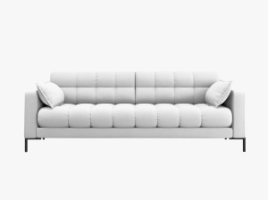 CANAPEA CU 4 LOCURI, MAMAIA GRI DESCHIS NEVE, CU TAPITERIE DIN TEXTIL FIN, MICADONI