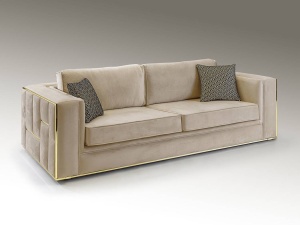 CANAPEA DE LUX, BERLIN, 9031036, 3 LOCURI, BEJ/AURIU, DESIGN MODERN