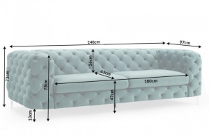 CANAPEA DE LUX DIN CATIFEA MODERN BAROCK 238CM 38716 - Img 8