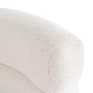 CANAPEA DEOSEBITA 137CM, ARTIM MEBLE, MATERIAL TEXTIL( BOUCLE) SI SUPORT METALIC, CULOARE CREM/AURIU, STIL MODERN - Img 6