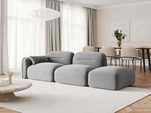 CANAPEA ELEGANTA 3 LOCURI, SYDNEY, GRI DESCHIS, DREAPTA, MATERIAL CATIFEA, ARTIM GROUP SELECTION