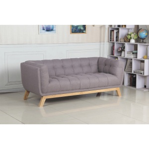 CANAPEA EVARIST, GRI/STEJAR, DIN TEXTIL SI LEMN, STIL MODERN, TK