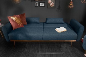 CANAPEA EXTENSIBILA 210CM, BELLEZZA 208CM ALBASTRA, COD 40025 , ASPECT RETRO - Img 4