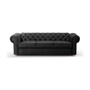 CANAPEA EXTENSIBILA 3 LOCURI, VALENTINO, NEAGRA, DIN STOFA( CATIFEA) DE CALITATE SUPERIOARA - Img 4