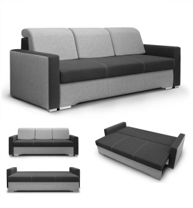 CANAPEA EXTENSIBILA NESSI DIN LEMN SI STOFA - DIVERSE CULORI - DESIGN MODERN - Img 2