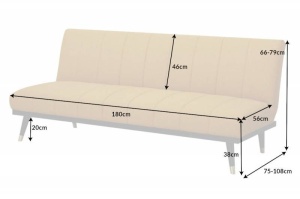 CANAPEA EXTENSIBILA, PETIT BEAUTE 180CM, COD 40835, CULOARE GALBEN/MUSTAR, DESIGN MODERN - Img 6