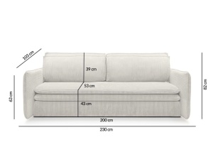 CANAPEA EXTENSIBILA SENSE SLIM, GRUPA I, CONFECTIONATA DIN METAL, SPUMA POLIURETANICA SI TEXTIL, STIL MODERN - Img 7