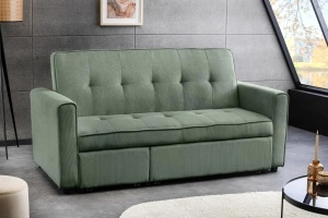 CANAPEA EXTENSIBILA, SMART 180CM, 2 LOCURI, CATIFEA VERDE RAIAT, ARTIM GROUP SELECTION