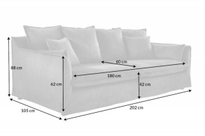 CANAPEA, HEAVEN 3 LOCURI 205CM, TEXTIL GRI, AURIE, COD 43443, MODEL DEOSEBIT - Img 7