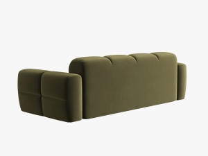 CANAPEA LISA, 4 LOCURI, 265 CM, VERDE OLIVE, TAPITERIE DIN CATIFEA, DESIGN DEOSEBIT - Img 4