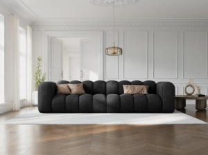 CANAPEA LUPIN, 4 LOCURI, 288 CM, NEGRU 19, TAPITERIE CHENILLE, DESIGN DEOSEBIT