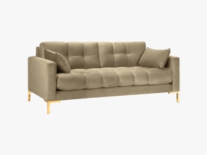 CANAPEA MAMAIA, 2 LOCURI, 152 CM, BEJ 28/AURIU, TAPITERIE DIN CATIFEA, DESIGN DEOSEBIT - Img 3