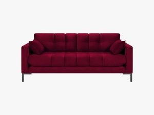 CANAPEA MAMAIA, 2 LOCURI, 152 CM, ROSU INCHIS 59/NEGRU, TAPITERIE DIN CATIFEA, DESIGN DEOSEBIT - Img 2
