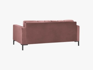 CANAPEA MAMAIA, 2 LOCURI, 152 CM, ROZ 52/NEGRU, TAPITERIE DIN CATIFEA, DESIGN DEOSEBIT - Img 4