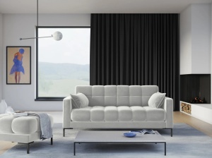 CANAPEA MAMAIA, 3 LOCURI, 177 CM, ARGINTIU 03/NEGRU, TAPITERIE DIN CATIFEA, DESIGN DEOSEBIT