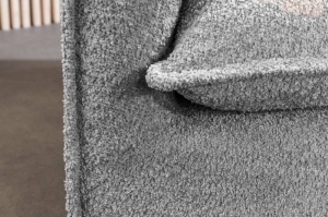 CANAPEA MATERIAL BOUCLE 200CM, TEDDY, CULOARE GRI, DESIGN MODERN, COD 44190 - Img 4