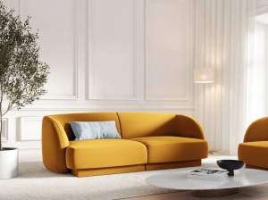CANAPEA MILEY, 2 LOCURI, 180 CM, GALBEN 68, TAPITERIE DIN CATIFEA, DESIGN DEOSEBIT