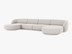 CANAPEA MILEY, 5 LOCURI, 330 CM, GRI DESCHIS 06, TAPITERIE CHENILLE, DESIGN DEOSEBIT