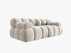 CANAPEA MODULARA BELLIS, 2 LOCURI, 188 CM, BEJ DESCHIS 21, TAPITERIE DIN CATIFEA, DESIGN DEOSEBIT - Img 2
