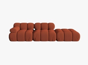 CANAPEA MODULARA BELLIS, PE DREAPTA, CARAMIZIE, CU TAPITERIE DIN TEXTIL 3D SONIC, MICADONI