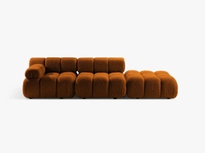 CANAPEA MODULARA BELLIS, PE DREAPTA, CARAMIZIE, CU TAPITERIE DIN TEXTIL BOUCLE ROLF, MICADONI