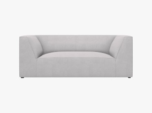 CANAPEA RUBY, CU 2 LOCURI, GRI DESCHIS, CU TAPITERIE DIN TEXTIL STRUCTURAT OTTAWA, MICADONI