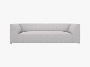 CANAPEA RUBY, CU 3 LOCURI, GRI DESCHIS, CU TAPITERIE DIN TEXTIL STRUCTURAT OTTAWA, MICADONI