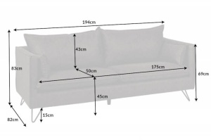 CANAPEA, STIL MODERN, ROCCO 194CM, DIN MICROFIBRA, COD 41449 - Img 7