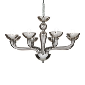 CANDELABRU CASANOVA SP8, FUMURIU, DIN STICLA, STIL MODERN