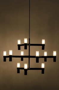 CANDELABRU CU LED-URI ATOMIC, NEGRU, DIN METAL, STIL MODERN, B2 - Img 7