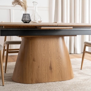 CEL MAI MIC PRET!!!MASA EXTENSIBILA 160-200CM, ARTIM MEBLE, REALIZATA DIN METAL, LEMN SI MDF, CERAMICA, CULOARE STEJAR/STEJAR, STIL MODERN - Img 5