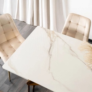 CEL MAI MIC PRET!!!MASA EXTENSIBILA 160-240CM, ARTIM MEBLE, REALIZATA DIN METAL SI CERAMICA, CULOARE MARMURA ALBA/AURIU, STIL MODERN - Img 6