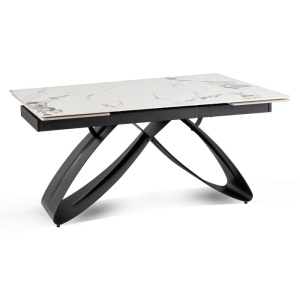 CEL MAI MIC PRET!!!MASA EXTENSIBILA 160-240CM, ARTIM MEBLE, REALIZATA DIN METAL SI CERAMICA, CULOARE MARMURA ALBA/NEGRU, STIL MODERN - Img 9
