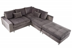 COLTAR 220CM, CATIFEA GRI ARGINTIU CU TABURET, MODEL DEOSEBIT, ARTIM GROUP SELECTION - Img 6