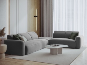 COLTAR DREAPTA 315CM, JASMIN 6 LOCURI, DIVERSE CULORI, MATERIAL CATIFEA, ARTIM GROUP COLLECTION
