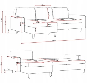 COLTAR EXTENSIBIL GRI, SCANDI, TAPITERIE STOFA, STIL SCANDINAV - Img 2
