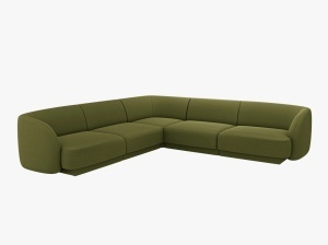 COLTAR LARGE MILEY, VERDE MASLINIU INCHIS, CU TAPITERIE DIN TEXTIL BOUCLE BALOO, MICADONI